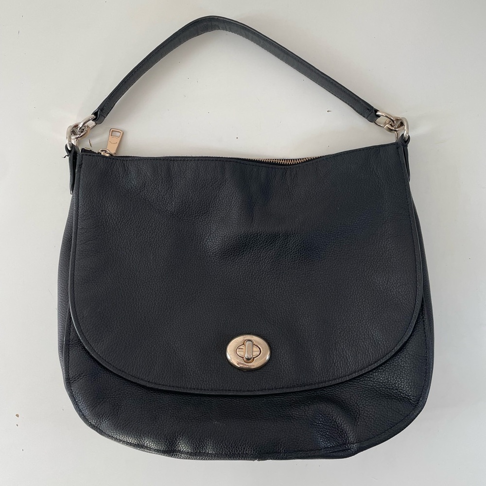 Coach Black Leather Hobo Bag